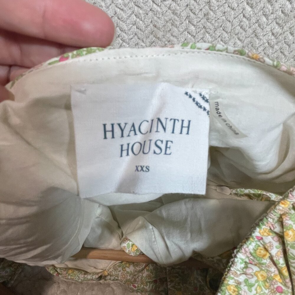 Tuckernuck Hyacinth House‎ Yellow Green Floral Cottagecore Midi Dress XXS - flaw - Picture 10 of 13